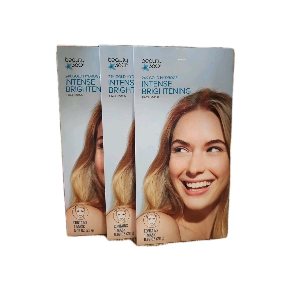 3 Packs Beauty 360 24K gold Hydrogel Intense Brightening Face Mask